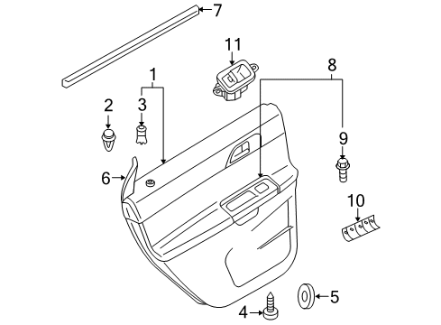 2007 Volvo V50 Interior Trim - Rear Door Diagram