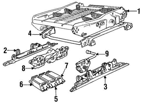 1990 Volvo 740 Seats & Track Components Diagram 2