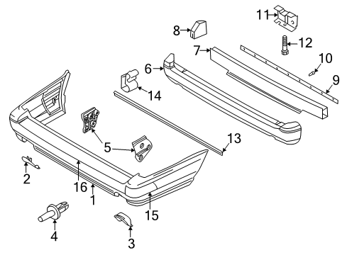 1998 Volvo V70 Bumper & Components - Rear Diagram