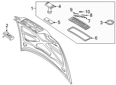 1999 Volvo C70 Grille & Components Diagram