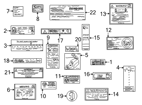 2000 Volvo S70 Information Labels
