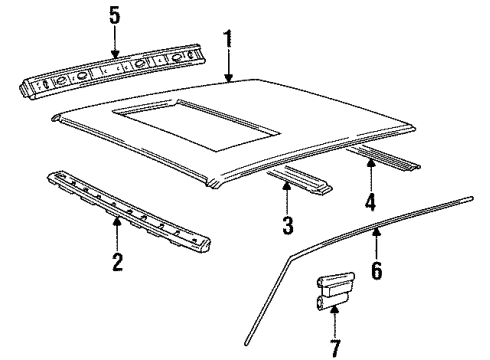 1992 Volvo 940 Exterior Trim - Roof Diagram