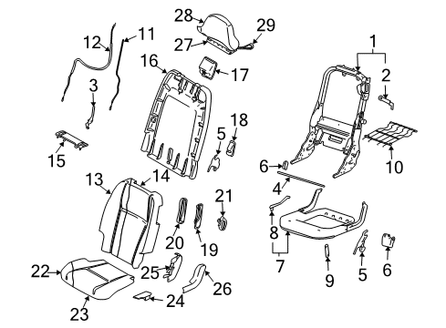 2012 Volvo XC90 Rear Seat Components Diagram 3