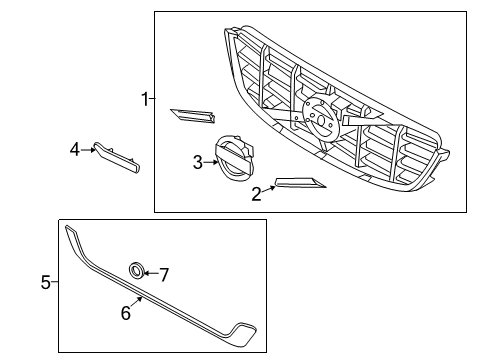 2013 Volvo XC60 Grille & Components Diagram