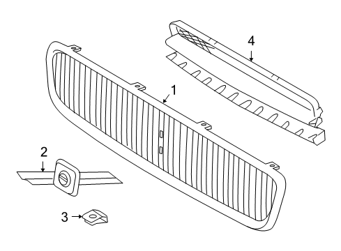 2007 Volvo C70 Grille & Components Diagram