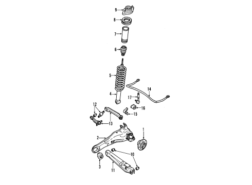2000 Volvo S40 Lower Control Arm - Rear Diagram