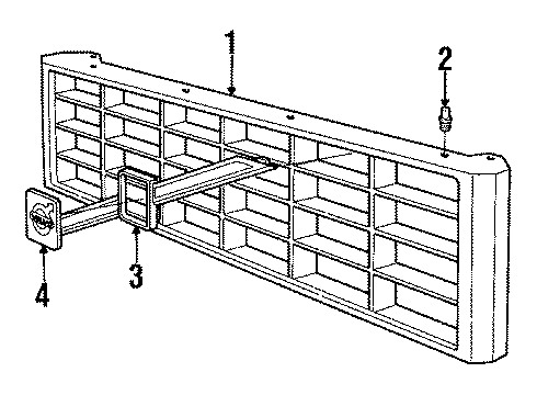1987 Volvo 780 Grille & Components Diagram