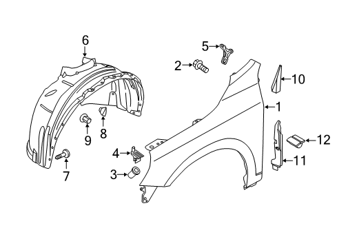 2013 Volvo S60 Fender & Components Diagram