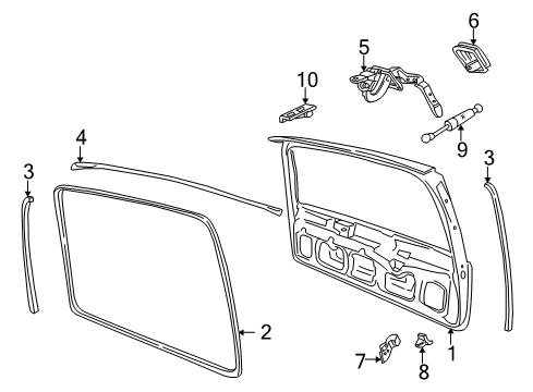 1999 Volvo V70 Gate & Hardware Diagram