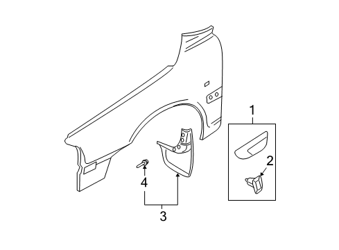 2007 Volvo S60 Exterior Trim - Fender Diagram