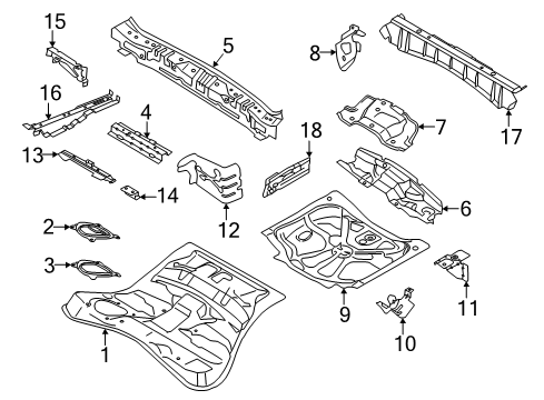2024 Volvo XC60 Rear Floor & Rails Diagram 2