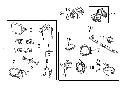 2010 Volvo XC60 Parking Aid Diagram