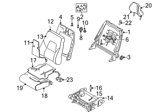 2002 Volvo S80 Front Seat Components Diagram 3