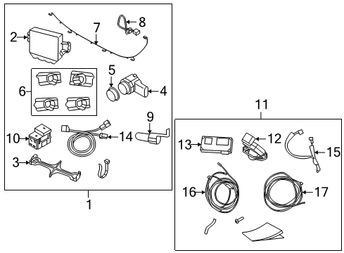 2010 Volvo V70 Parking Aid Diagram