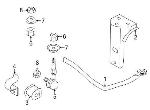 2000 Volvo V40 Stabilizer Bar & Components Diagram 4
