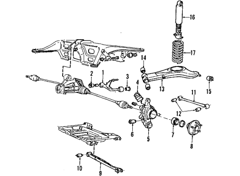 1988 Volvo 780 Upper Control Arm - Rear Diagram
