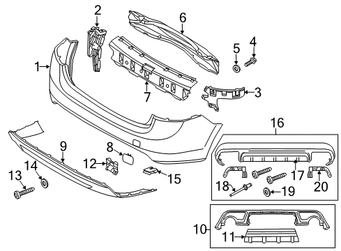 2012 Volvo S60 Bumper & Components - Rear Diagram