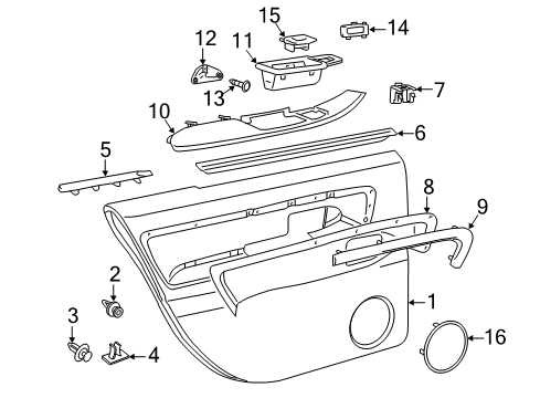 1997 Volvo S90 Interior Trim - Rear Door Diagram