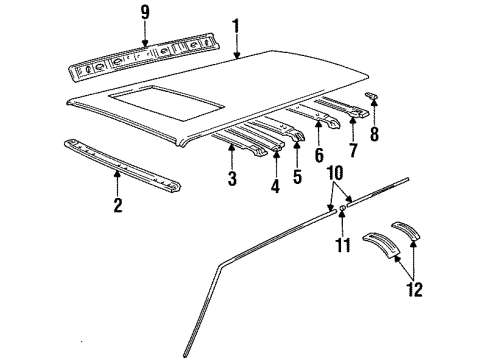 1991 Volvo 940 Roof & Components Diagram 2