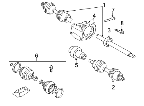 2004 Volvo S80 Drive Axles - Front Diagram