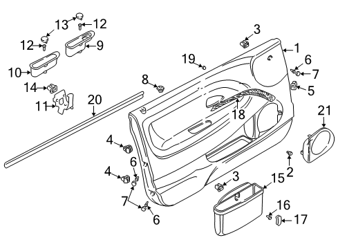2000 Volvo V40 Interior Trim - Front Door Diagram