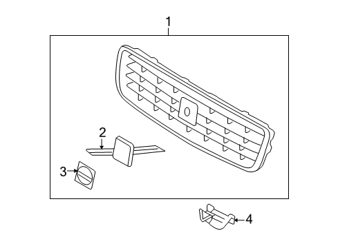 2009 Volvo S80 Grille & Components Diagram