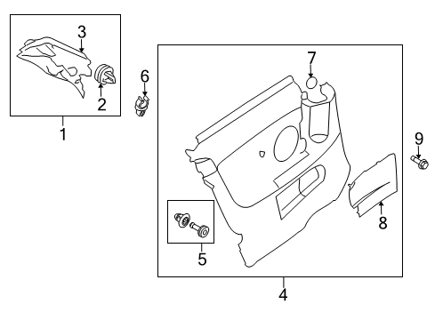 2012 Volvo C30 Interior Trim - Quarter Panels Diagram