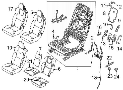 2025 Volvo EX90 Rear Seat Components Diagram 4