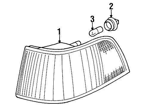 1998 Volvo V90 Park & Signal Lamps Diagram