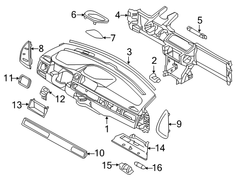 2013 Volvo XC70 Instrument Panel Diagram