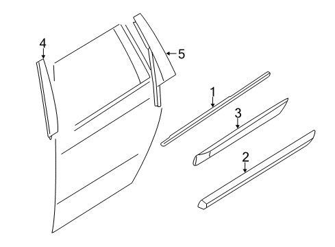 2010 Volvo XC60 Exterior Trim - Rear Door Diagram