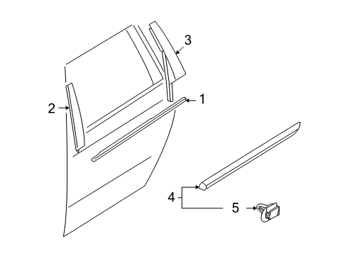 2008 Volvo XC70 Exterior Trim - Rear Door Diagram