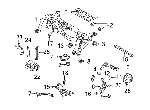 2003 Volvo XC90 Rear Suspension Components Diagram 2