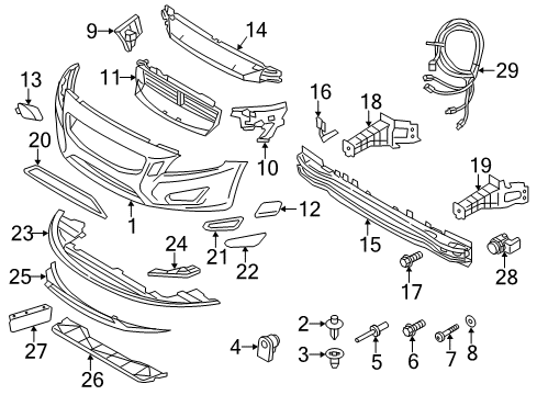 2012 Volvo S60 Bumper & Components - Front Diagram
