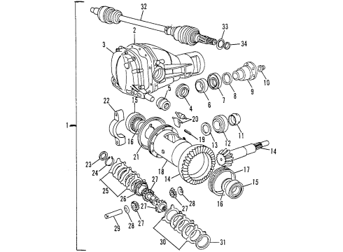 1998 Volvo V90 Differential - Rear Diagram