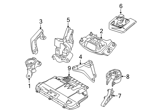 2011 Volvo C70 Engine & Trans Mounting Diagram