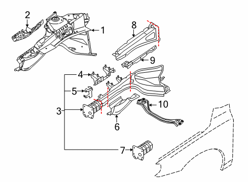 2012 Volvo XC70 Structural Components & Rails