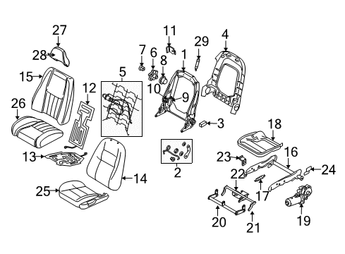 2012 Volvo XC90 Front Seat Components Diagram