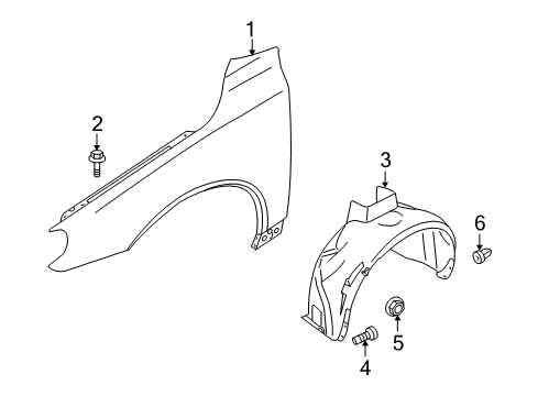 2012 Volvo XC70 Fender & Components Diagram