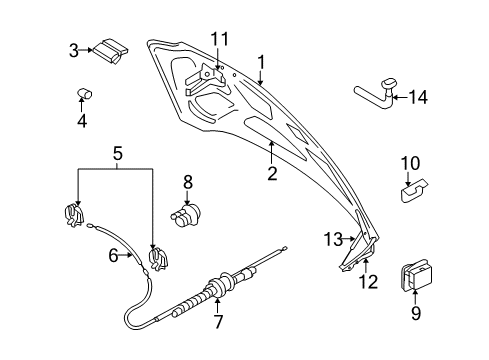 2004 Volvo S60 Hood & Components Diagram