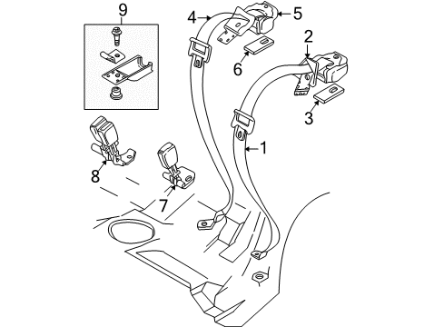 2004 Volvo S40 Seat Belt - Body Diagram 2
