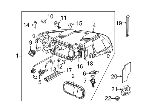 2007 Volvo C70 Headlamp Components Diagram 2