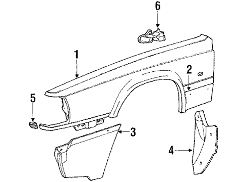 1990 Volvo 780 Fender & Components Diagram