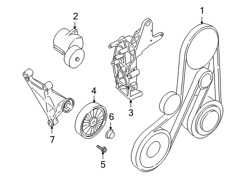 2000 Volvo S40 Belts & Pulleys Diagram