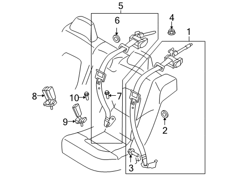 2010 Volvo XC60 Rear Seat Belts Diagram