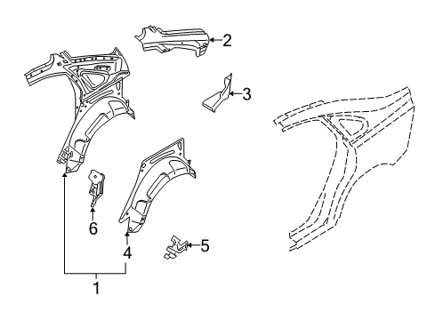 2011 Volvo S40 Inner Structure - Quarter Panel Diagram