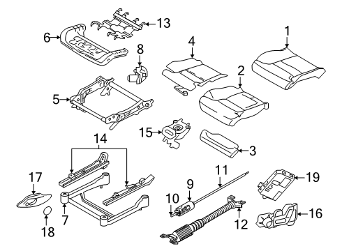 2023 Volvo S90 Driver Seat Components Diagram