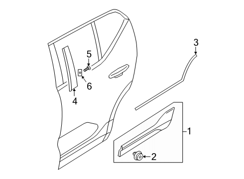 2026 Volvo EC40 Exterior Trim - Rear Door