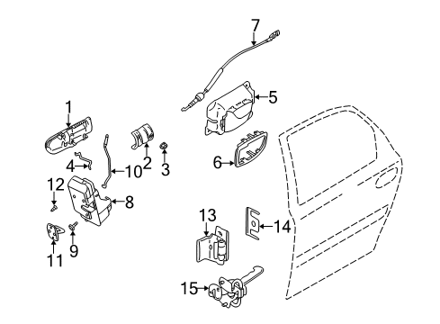 2007 Volvo S60 Rear Door - Lock & Hardware Diagram