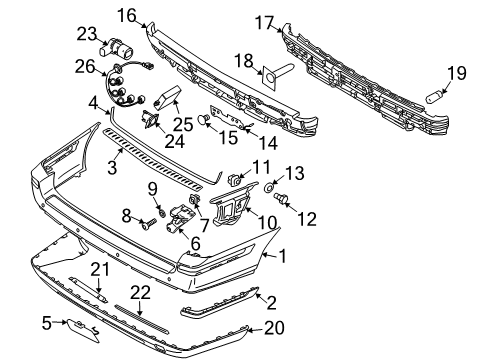2007 Volvo V70 Bumper & Components - Rear Diagram 2